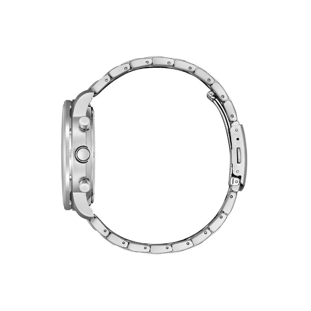 Citizen Eco-Drive CA4500-91A Chronograph "Panda Style" White Dial 44mm Stainless Steel Men's Watch