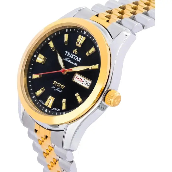 Tristar Automatic BA21BM2TM03 Black Dial Two-Tone Stainless Steel Men's Watch