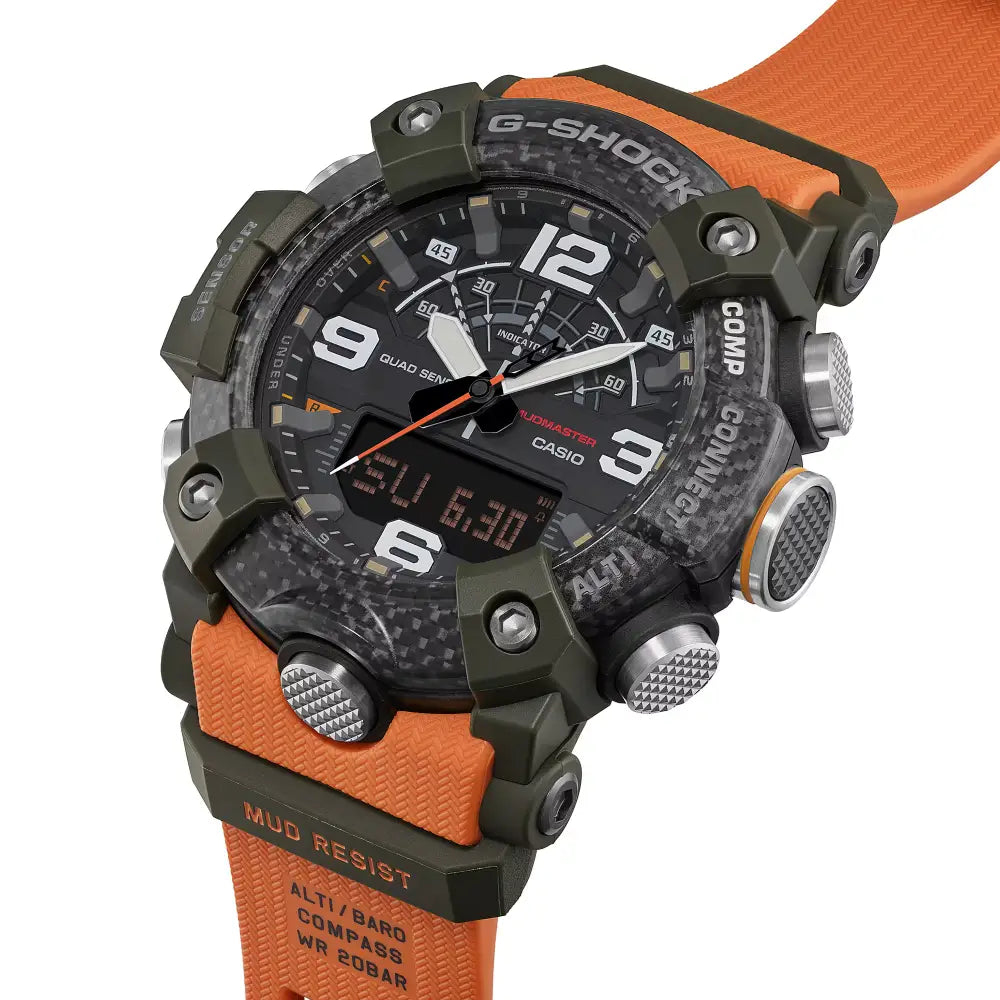 Casio GG-B100X-1A9 Mudmaster men's rugged black dial G-Shock watch front view