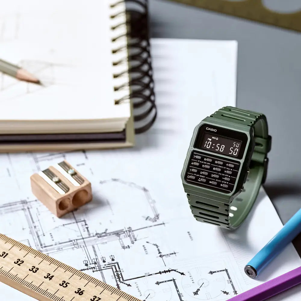 Casio Vintage Digital CA-53WF-3BDF Green Dial Resin Strap Unisex Watch