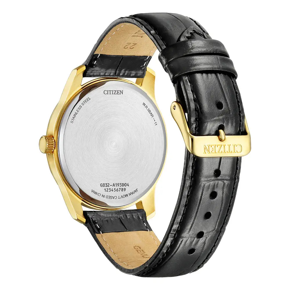 Citizen Quartz Standard BH5002-02E Black Dial 42mm Leather Strap Men's Watch