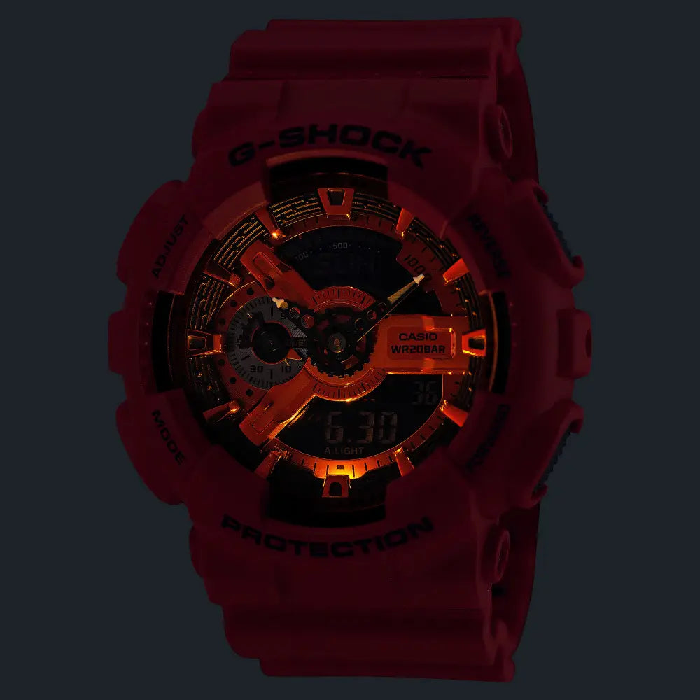 Casio G-Shock Iconic Red GA-110RRB-4ADR Red Vapor Dial 51.2mm Resin Strap Men's Watch