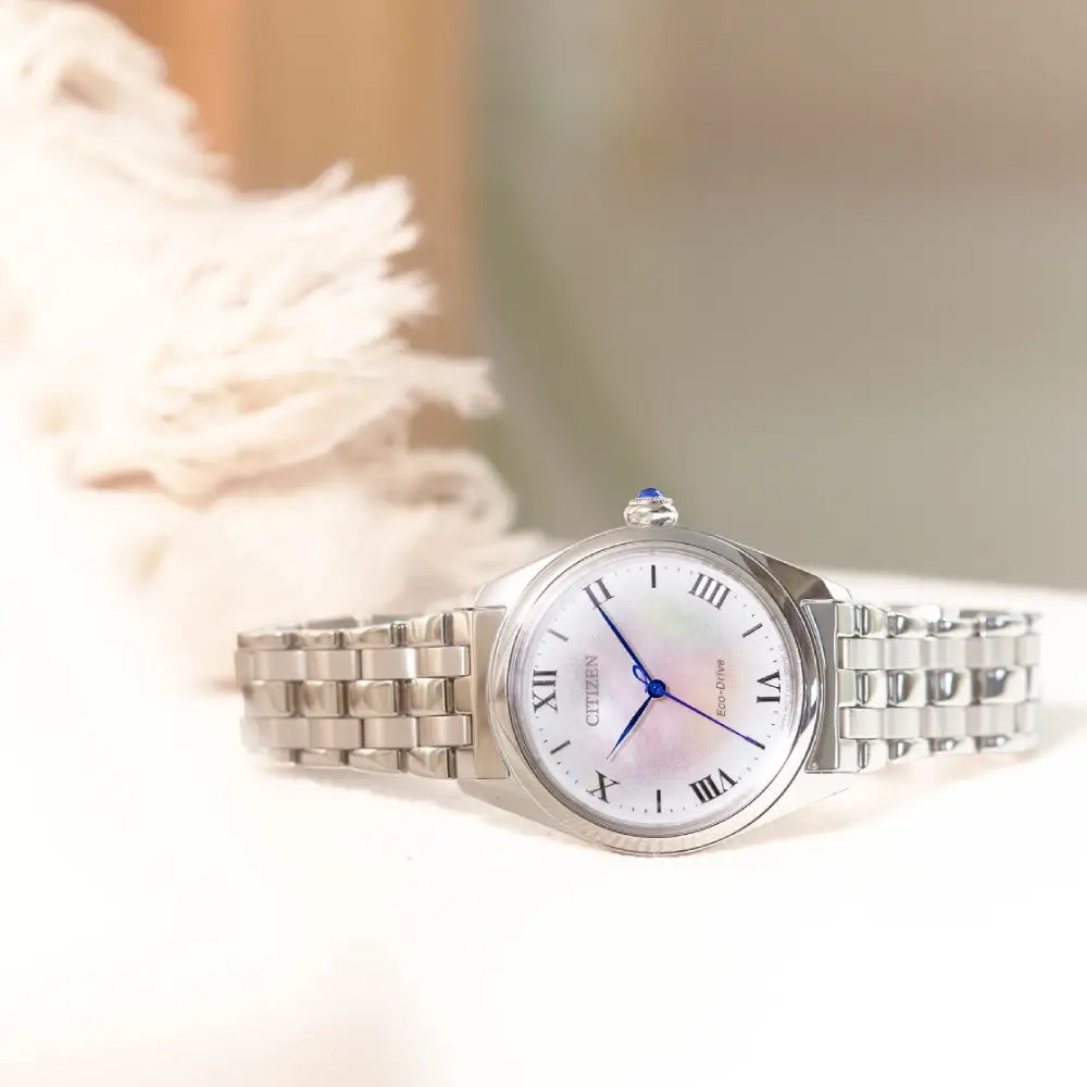 Citizen EM1140-80D Eco-Drive L Round women's watch silver steel bracelet