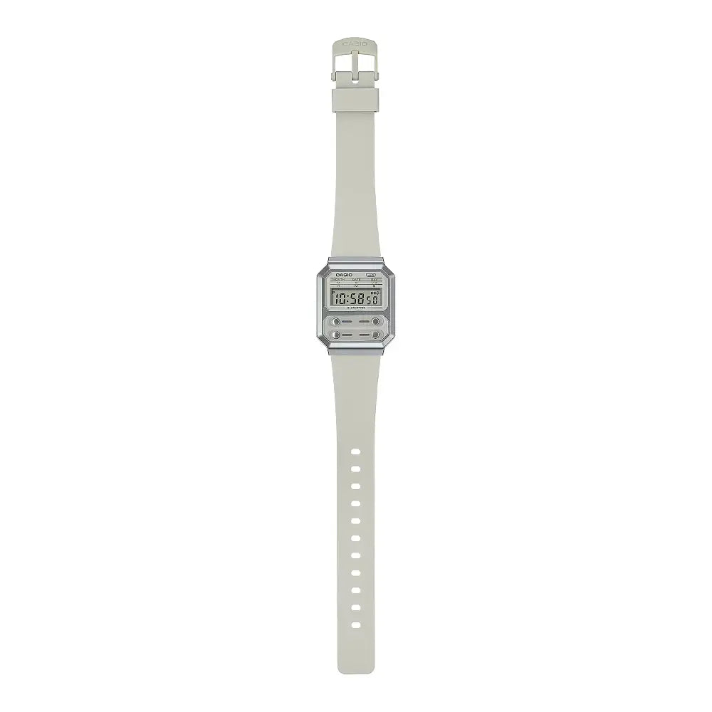 Casio Vintage Digital A100WEF-8ADF Cream Dial Resin Strap Unisex Watch