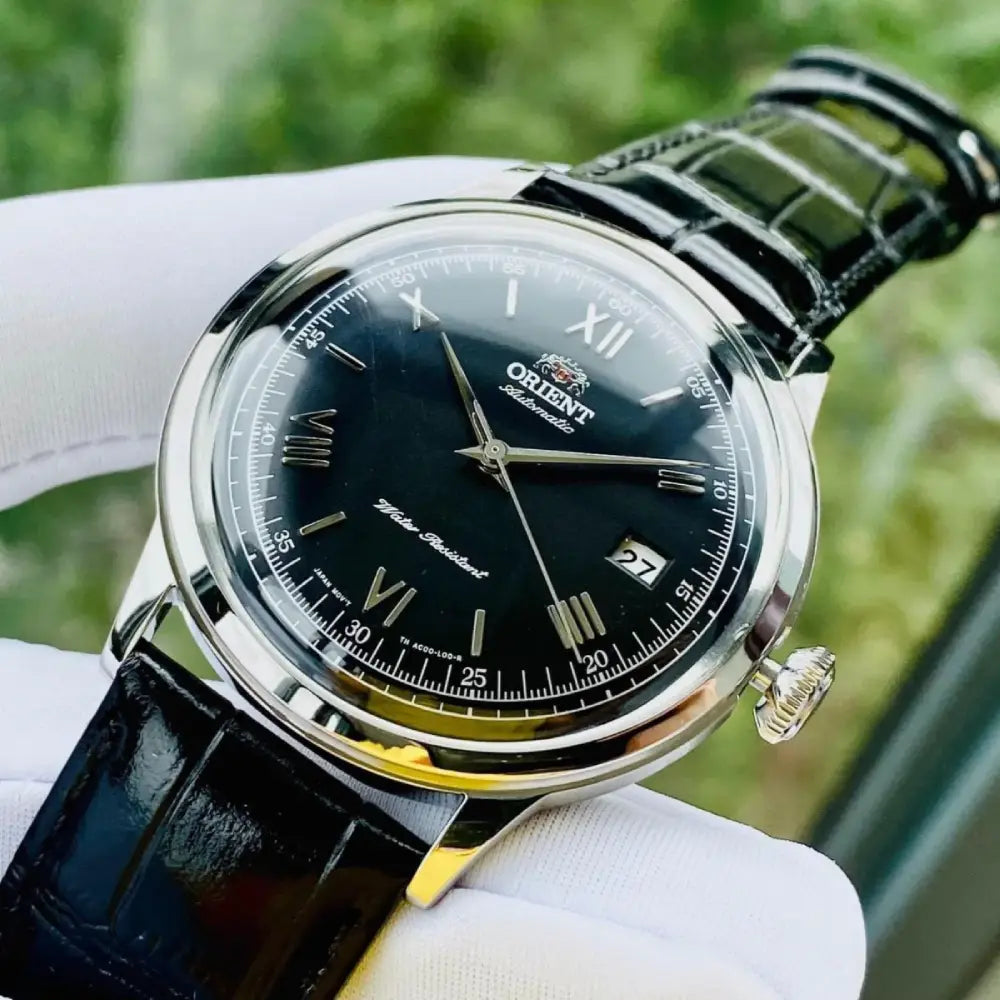 Orient Bambino Version 2 "Classic" TAC0000AB Black Dial 40.5mm Leather Strap Men's Watch