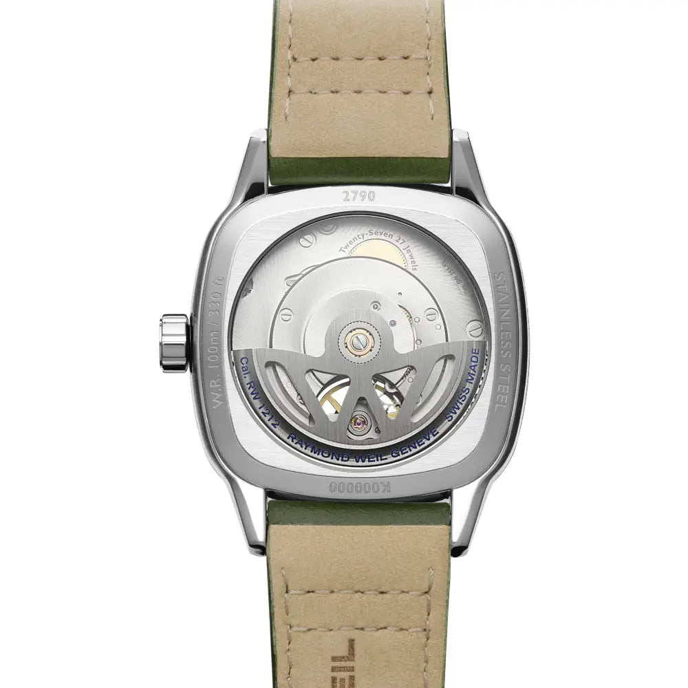 Men's Raymond Weil Freelancer Cushion 2790-STC-52051 wristwatch dial close-up