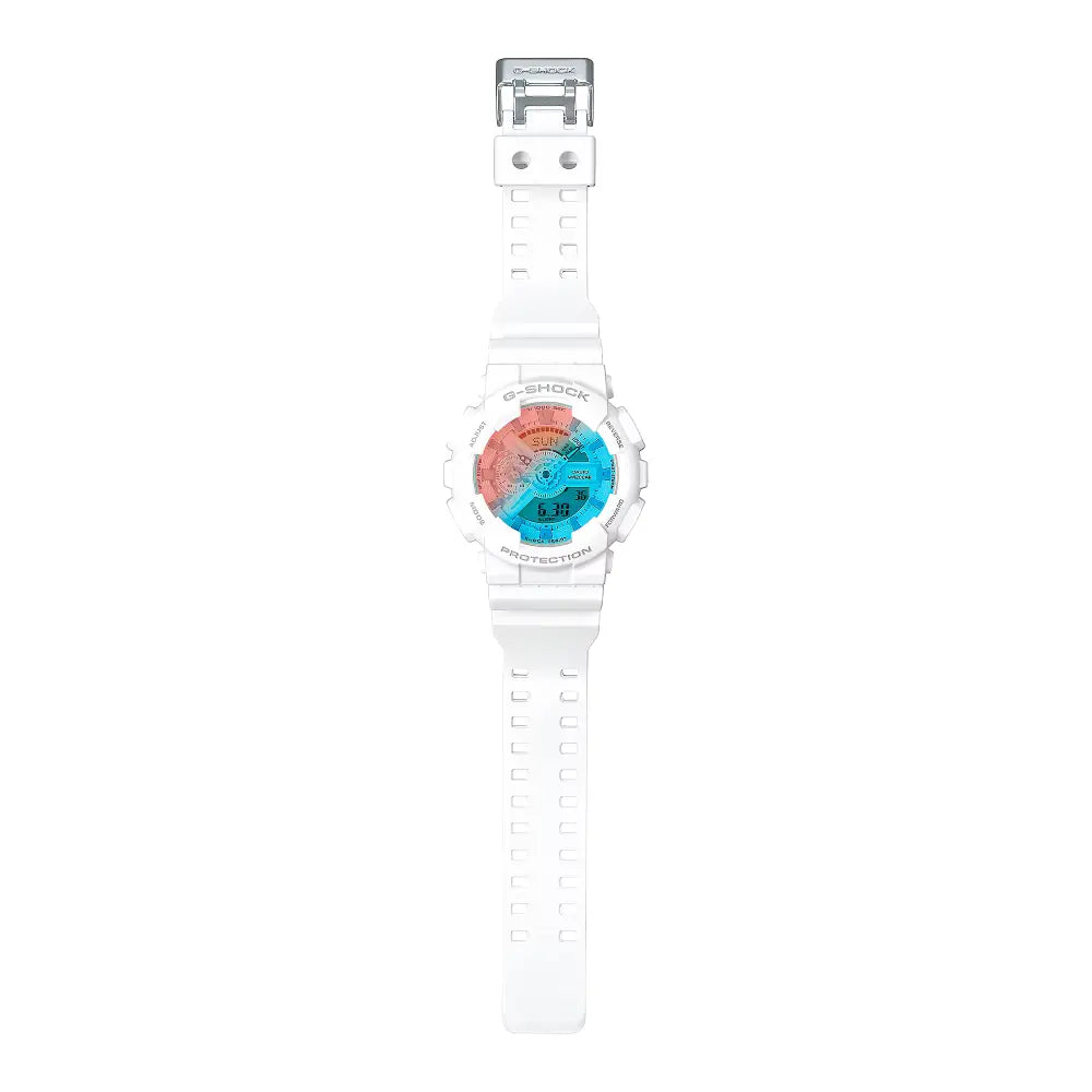 Casio G Shock GA-110TL-7A Analog-Digital "Beach Time" White Dial Resin Strap Men's Watch