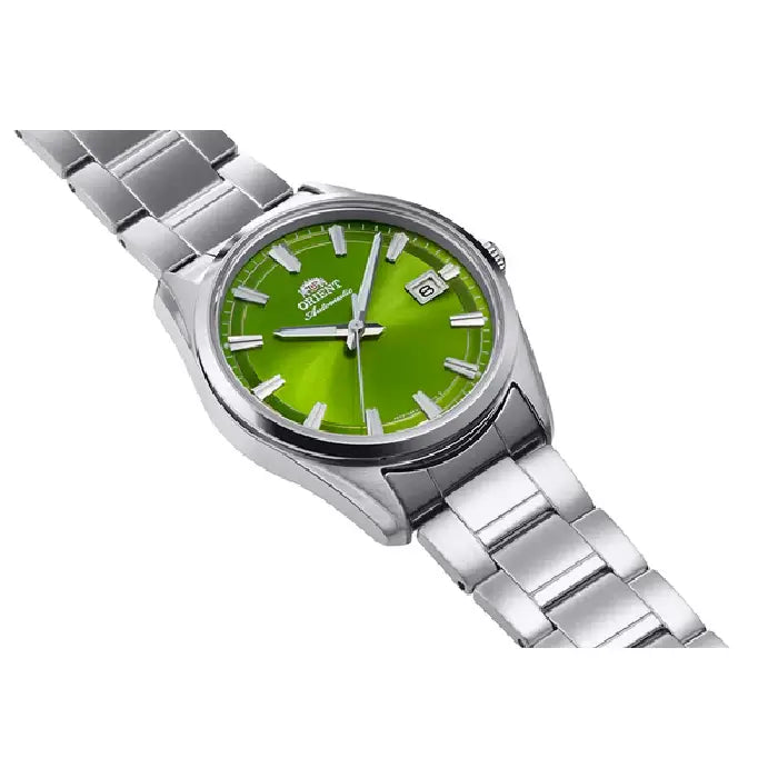 Orient RA-AC0R05E mens watch with green dial and stainless steel case