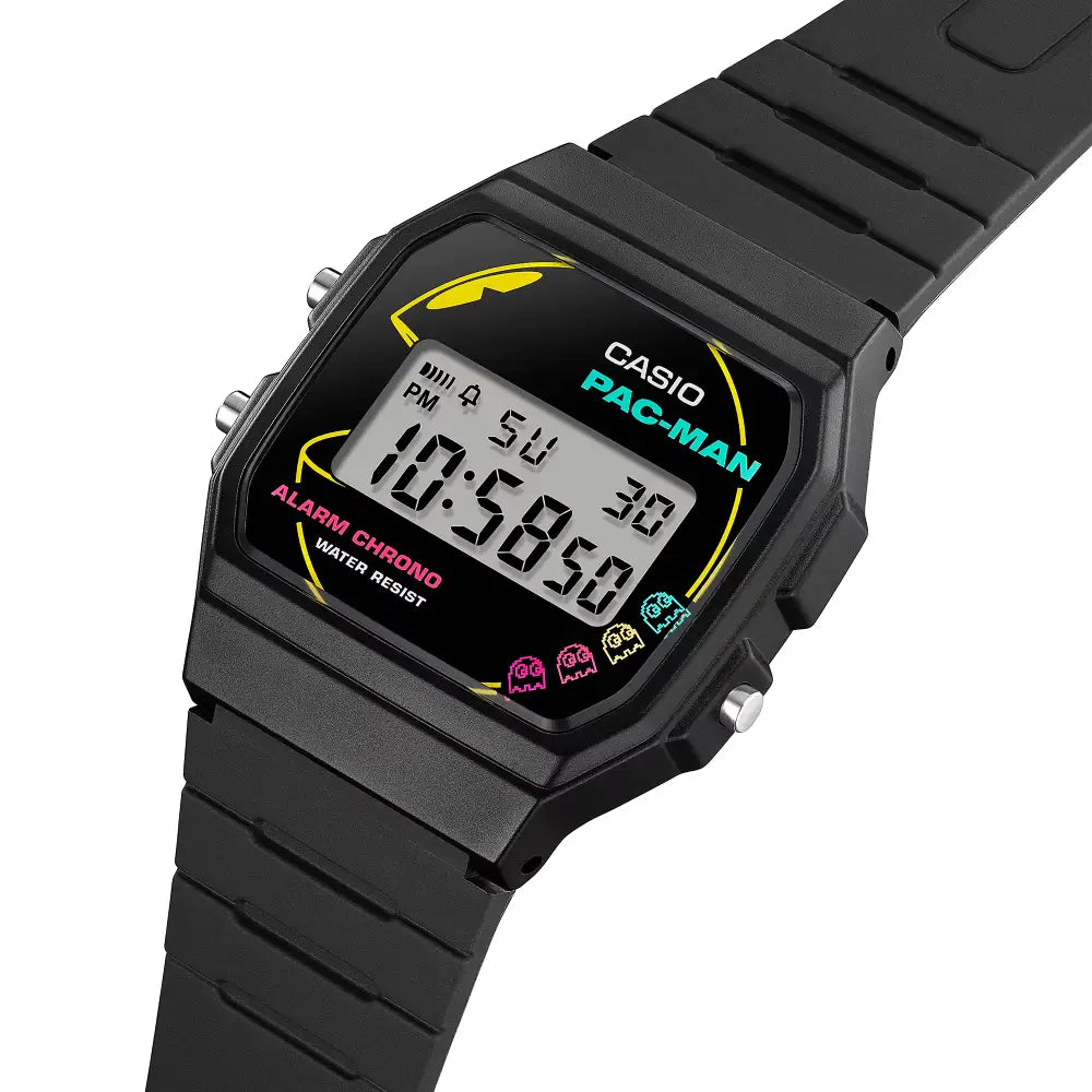 Casio Vintage F-91WPC-1ADR Pac-Man Edition Digital Black Dial Resin Strap Unisex Watch