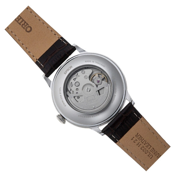 Orient Bambino Version RA-AK0702Y30B Champagne Dial Leather Strap Men's Watch