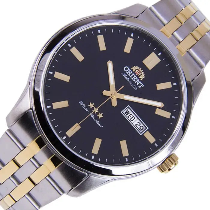 Orient Tristar Automatic SAB0B008BB Black Dial Two-Tone 43mm Stainless Steel Men's Watch