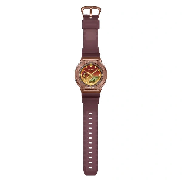 G-Shock Analog Digital GM-2100CL-5ADR Rose Gold Dial Stainless Steel Men's Watch