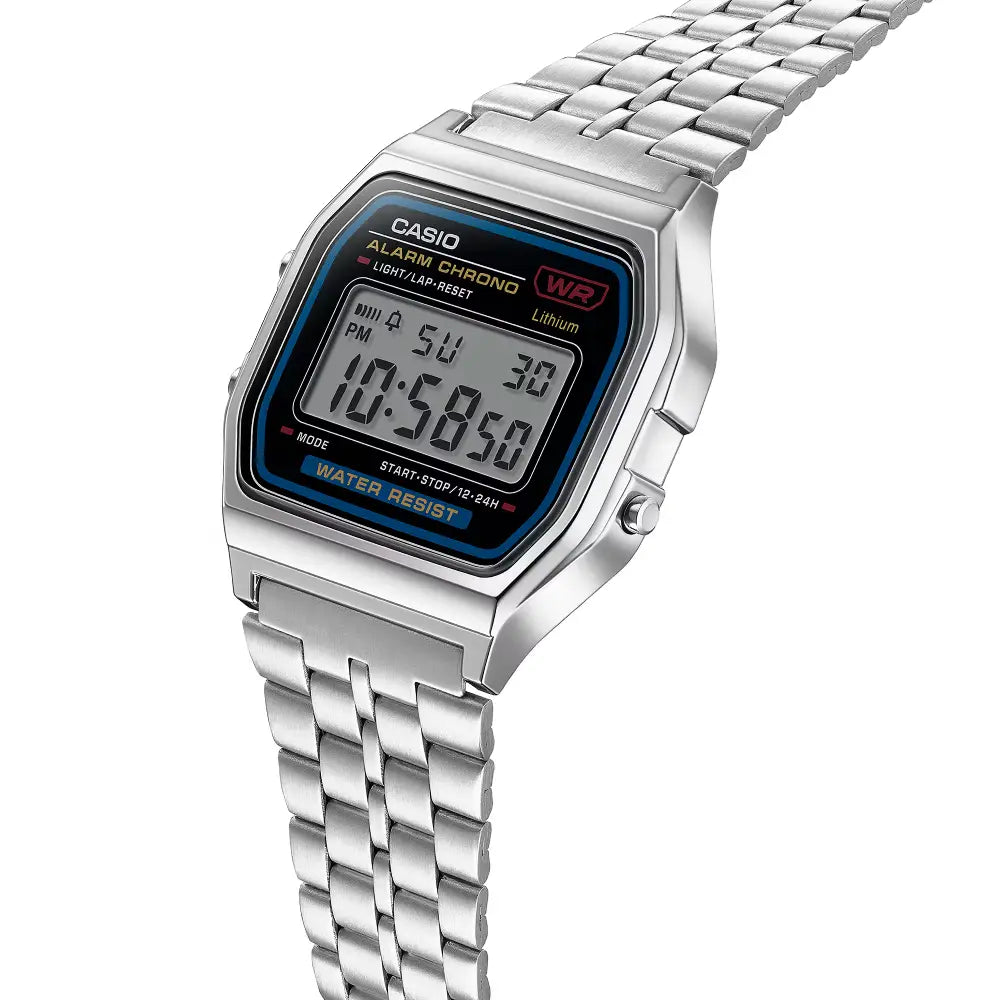 Casio Vintage Digital A159W-N1DF Black Dial Stainless Steel Unisex Watch
