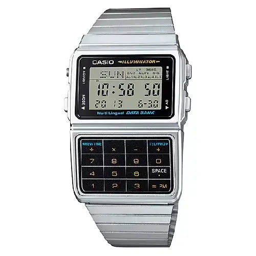 Casio Data Bank Digital DBC-611-1DF Black Dial Stainless Steel Unisex Watch