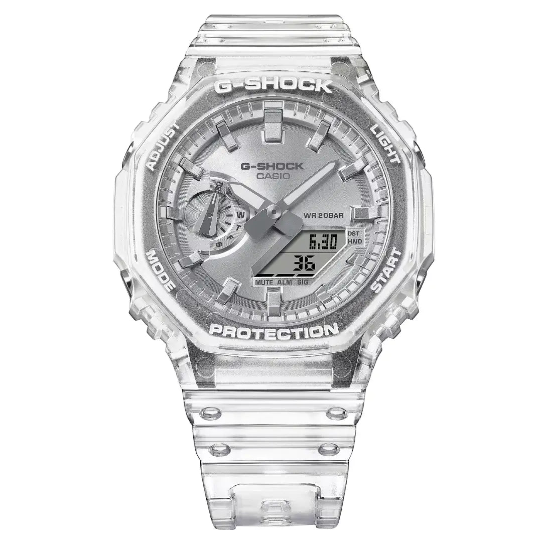 Casio G-Shock GA-2100BM-7A8DR Silver Dial Translucent Resin Strap Men's Watch