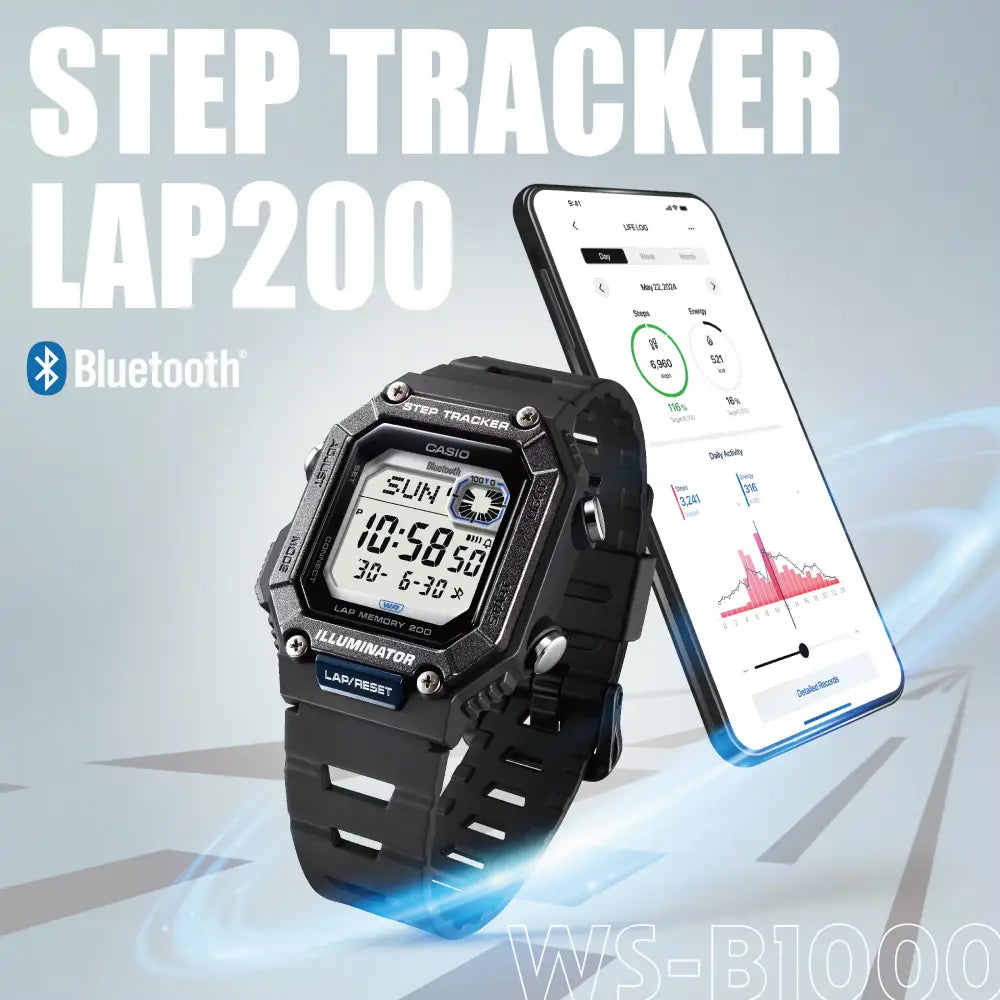 Casio Sports Digital WS-B1000-1AVDF Black Display Dial Resin Strap Men's Watch