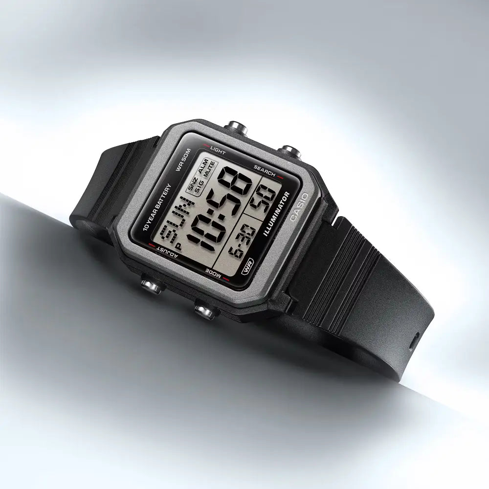 Casio Standard Digital 38.4mm W-221H-1AVDF Grey Dial Resin Strap Unisex Watch