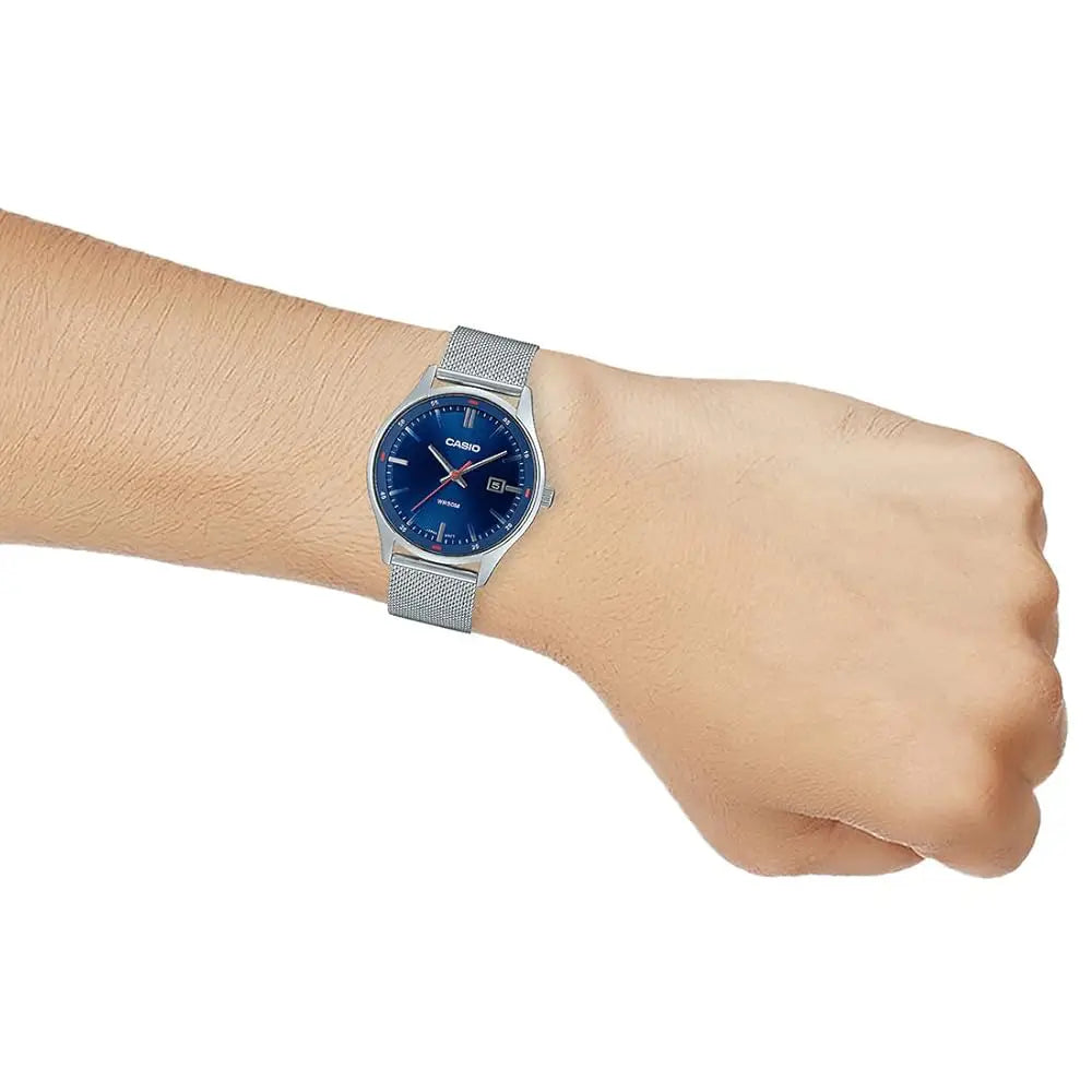 Casio Enticer MTP-E710M-2AVDF Date Analog Blue Dial Stainless Steel Men's Watch