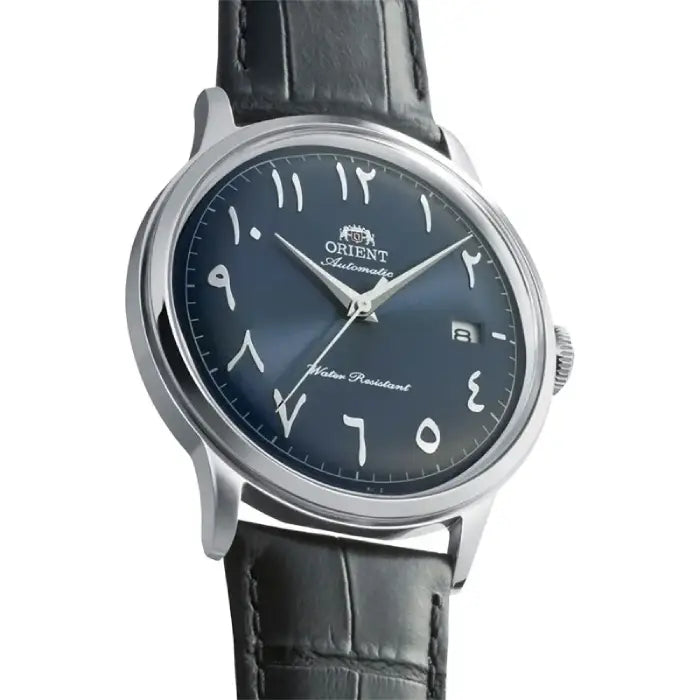 Orient RA-AC0036L Classic Bambino automatic men's watch with blue Arabic dial