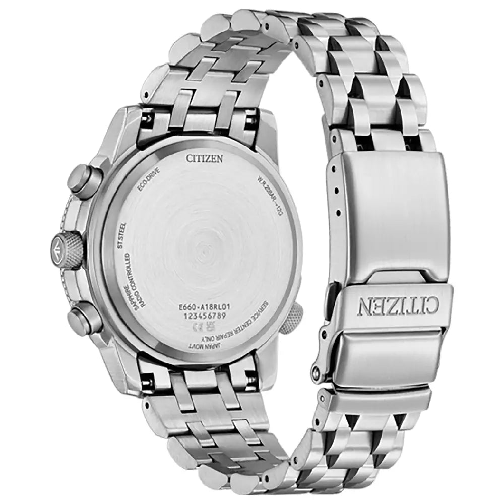 Citizen Eco-Drive CB5861-59E Promaster Sky Atomic Chronograph Black Dial 43.7mm Stainless Steel Men's Watch