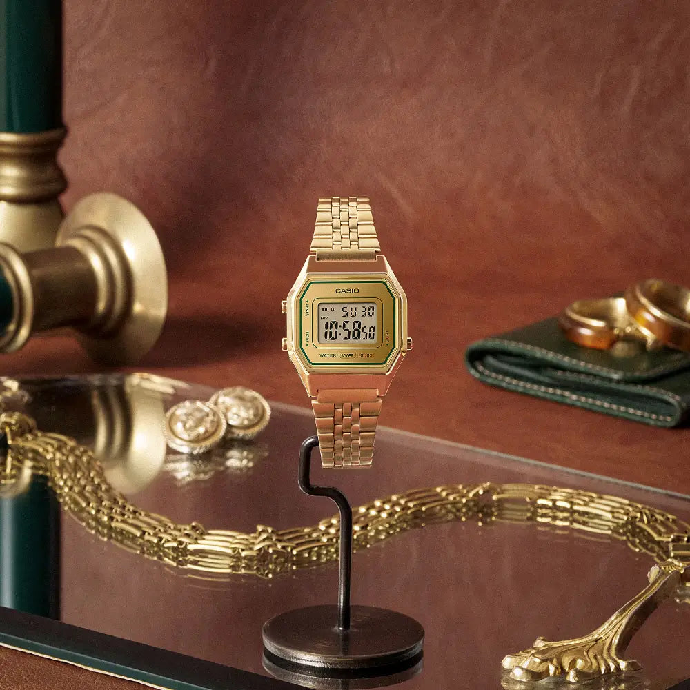 Casio Vintage Digital LA680WEGV-9ADF Gold Dial Stainless Steel Women's Watch