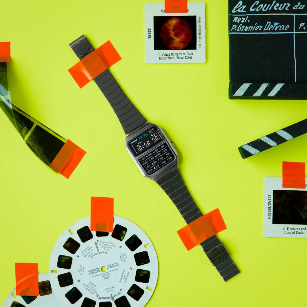 Casio Vintage "Gunmetal Calculator" CA-500WEGG-1B Negative Display 34.4mm Stainless Steel Men's Watch