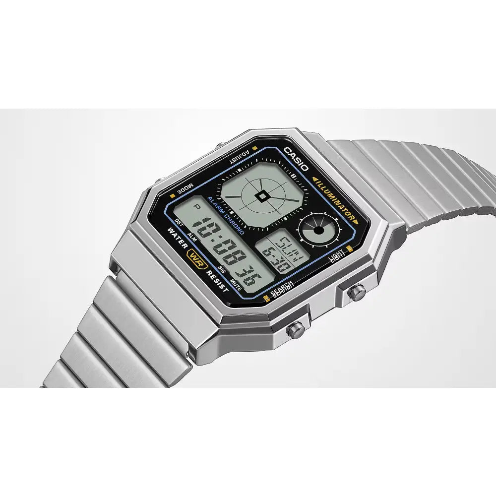 Casio Vintage Digital A130WE-1ADF Black Dial Stainless Steel Unisex Watch