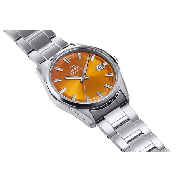 Orient RA-AC0R08Y orange dial stainless steel men’s automatic watch
