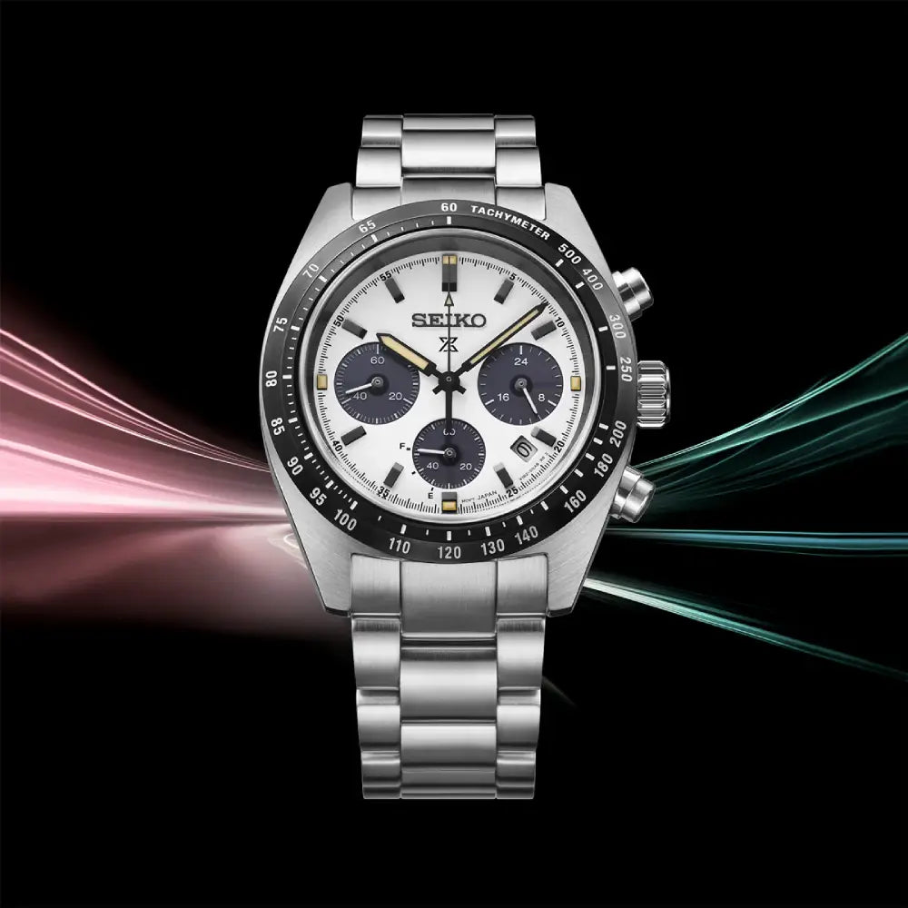 Seiko Prospex Speedtimer SSC961P1 Youngtimer "Seitona / Panda" Solar Chronograph White Dial 39mm Stainless Steel Men's Watch