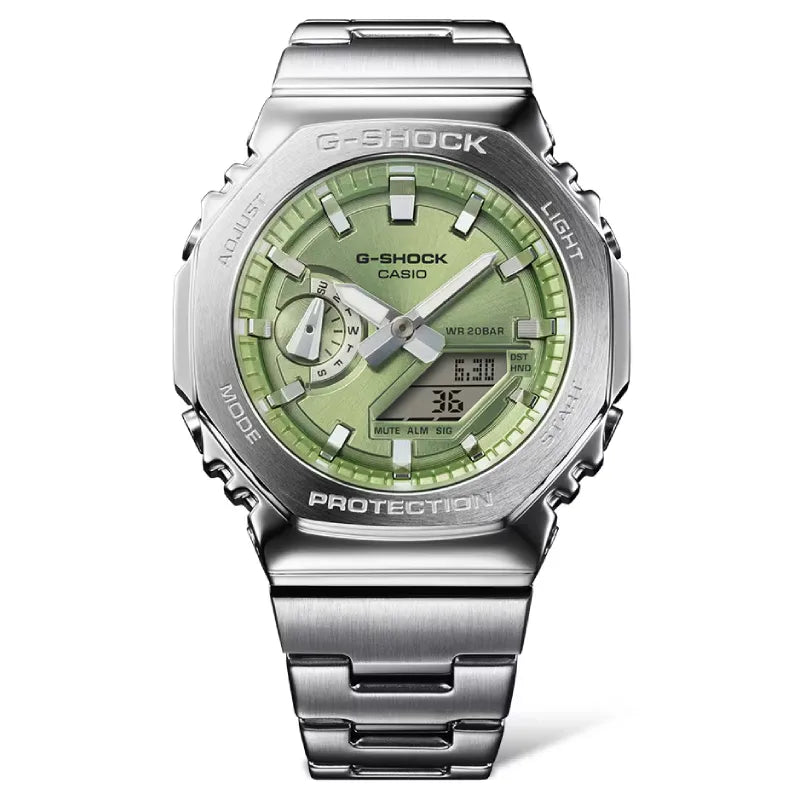 G-Shock G-Steel GM-2110D-3ADR Green Dial Stainless Steel Men's Watch