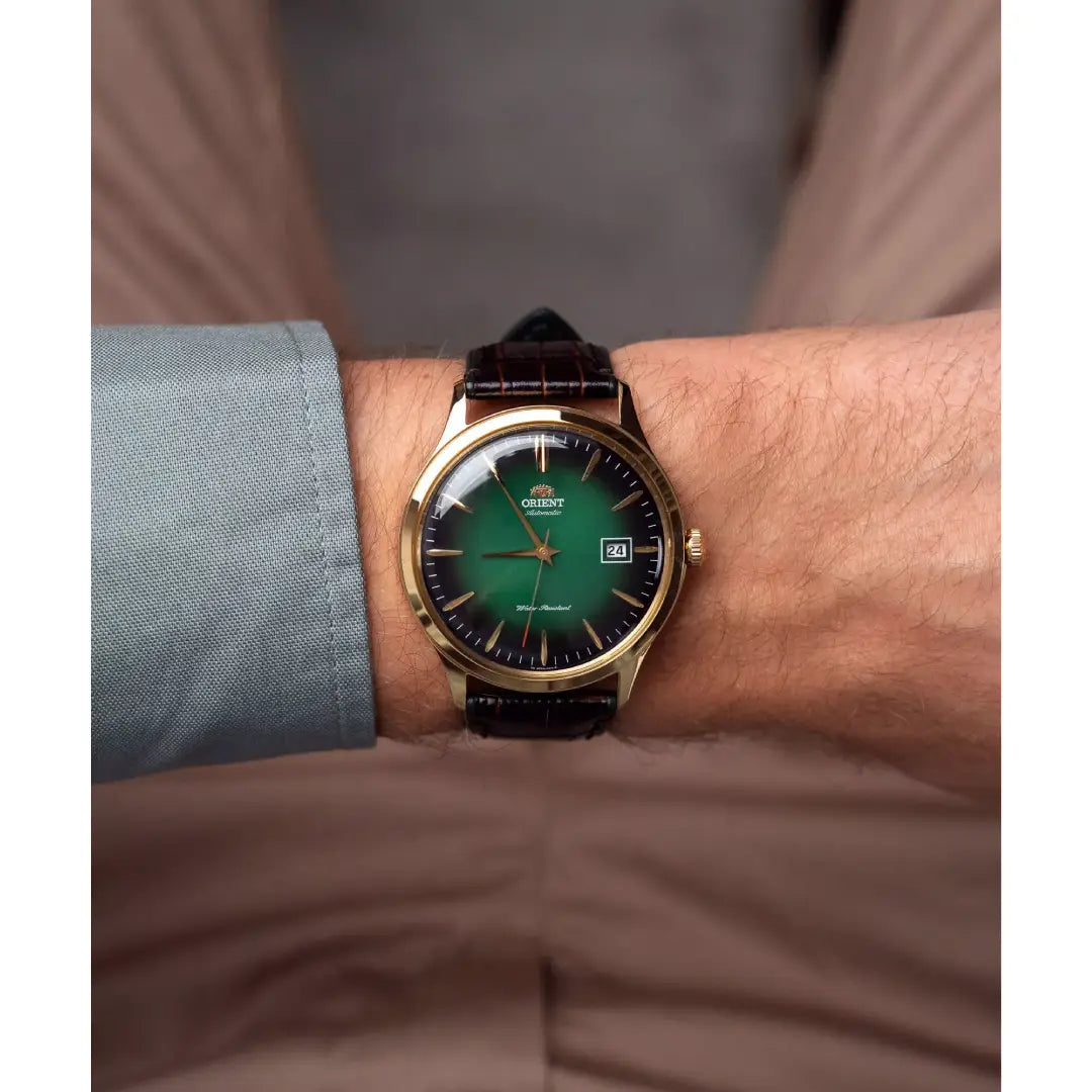 Orient Bambino AC08002F0 Automatic Green Dial Leather strap Men's Watch