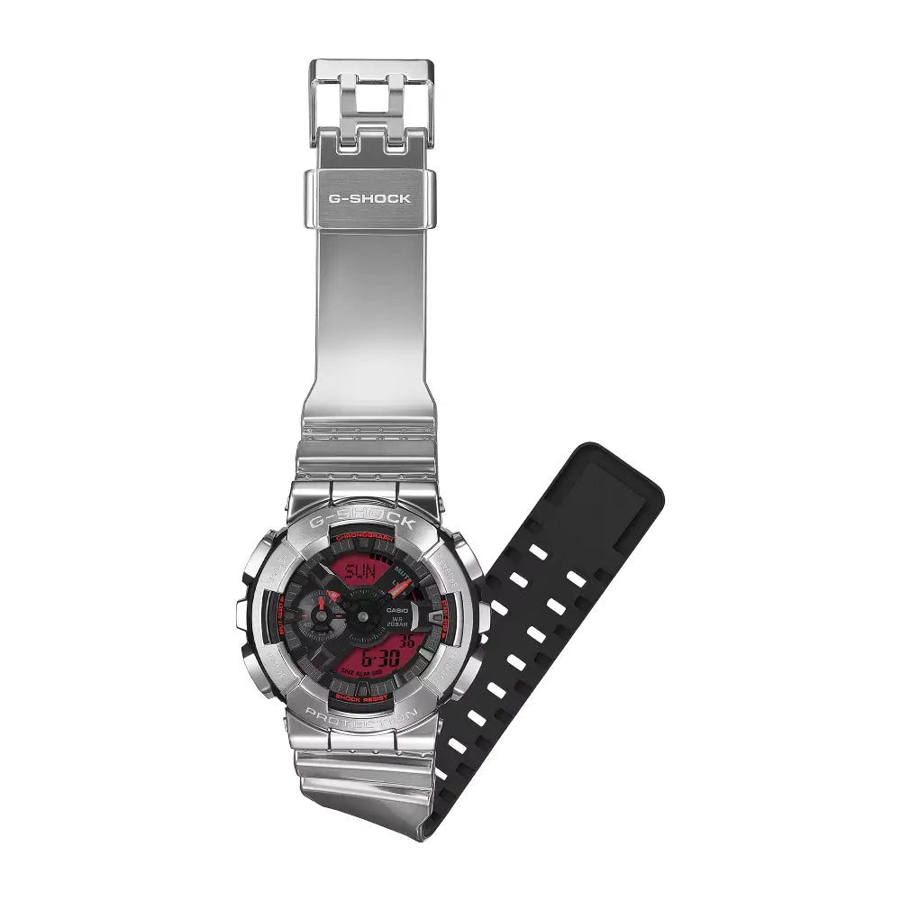 Casio G-Shock GM-110YRA-8A Fine Metallic Series men's resin strap watch with metal bezel 