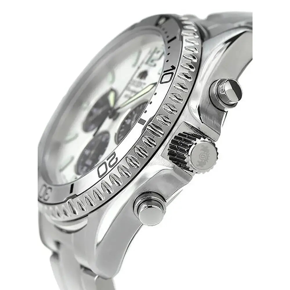 Orient RN-TX0205S Solar Chronograph Diver Limited Edition (300 Pieces) "Solar Panda" White Panda Dial 42.8mm Stainless Steel Men's Watch