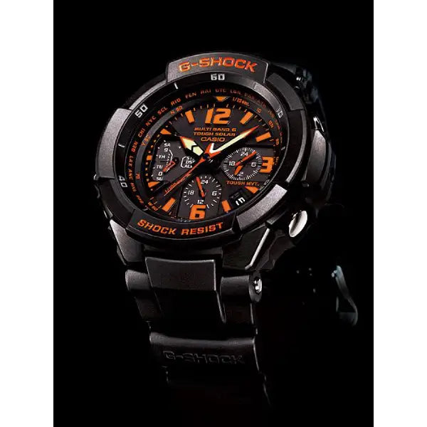 Casio G-Shock Gravitymaster GW-3000B-1A Black & Orange Analog 50mm Resin Men's Watch