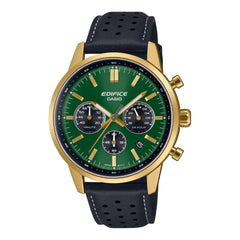 Casio Edifice EFR-575CL-3ADF Green Dial 40.5mm Leather Strap Men's Watch