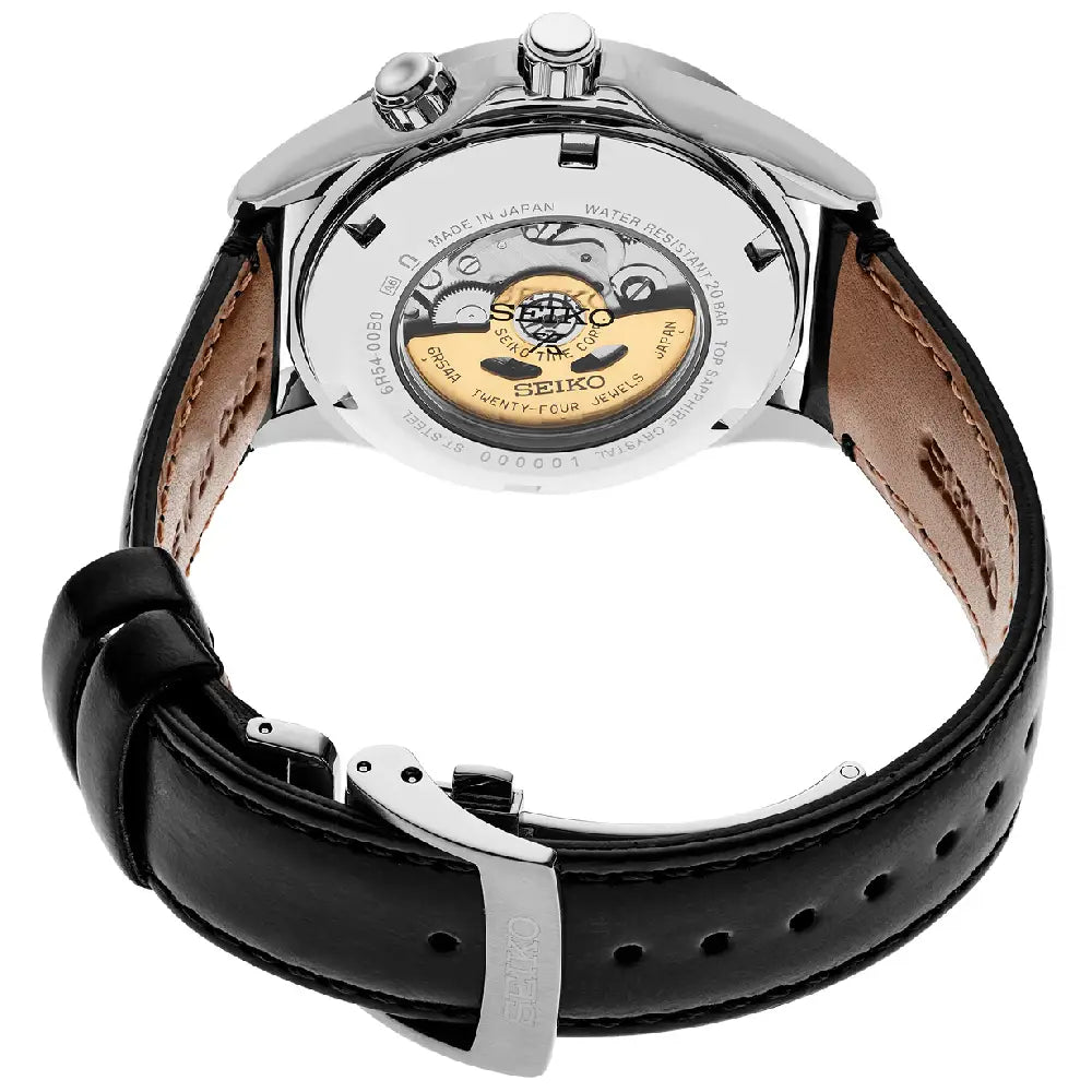 Seiko Prospex SPB379J1 Automatic Field Watch Black Dial Leather Strap Men's Watch