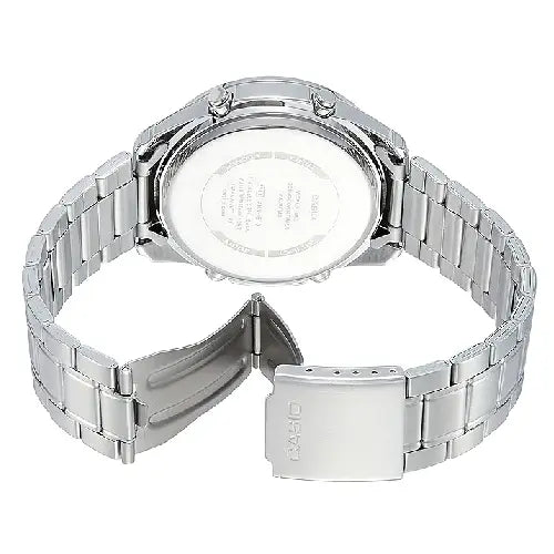 Casio Analog-Digital World Time AMW-810D-2AVDF Blue Dial Stainless Steel Men's Watch