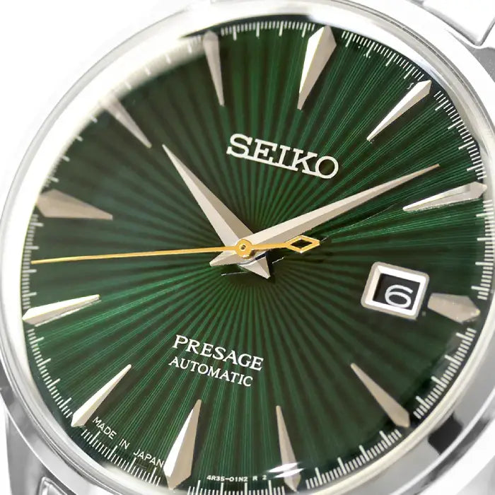 Seiko Presage SARY271 green Mockingbird dial stainless steel men's watch fornt view