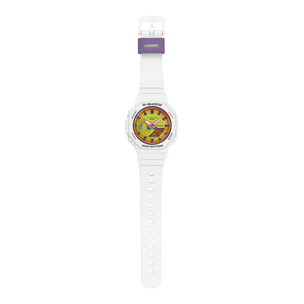 Casio G-Shock "Mini CasiOak" GMA-S2100BS-7A White Multi-Color Dial 42.9mm Resin Strap Watch