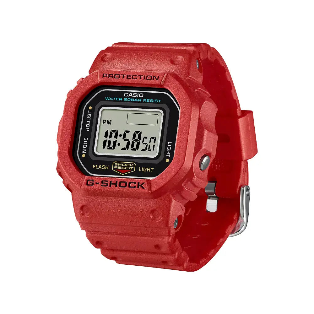Casio G Shock Digital "G-SHOCK Nano" Ring Watch DWN-5600-4JR Digital Dial Red Bio-Based Resin Strap Men's Watch