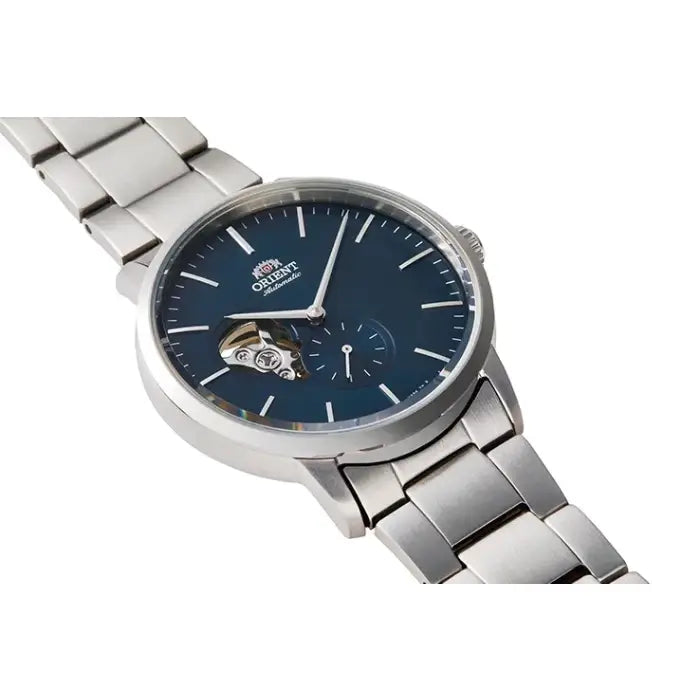 Orient RA-AR0101L Contemporary Open Heart men's watch with blue dial design
