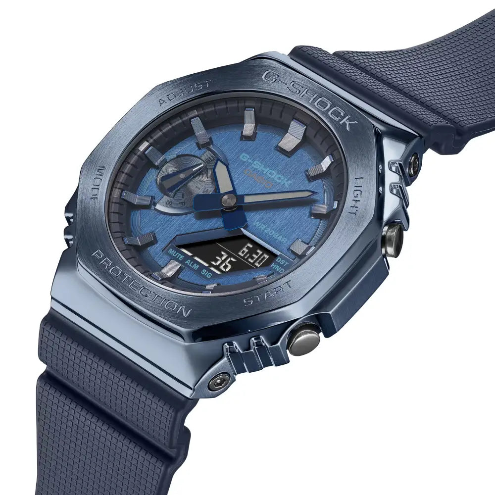 Casio GM-2100N-2A G Shock stainless steel blue dial watch