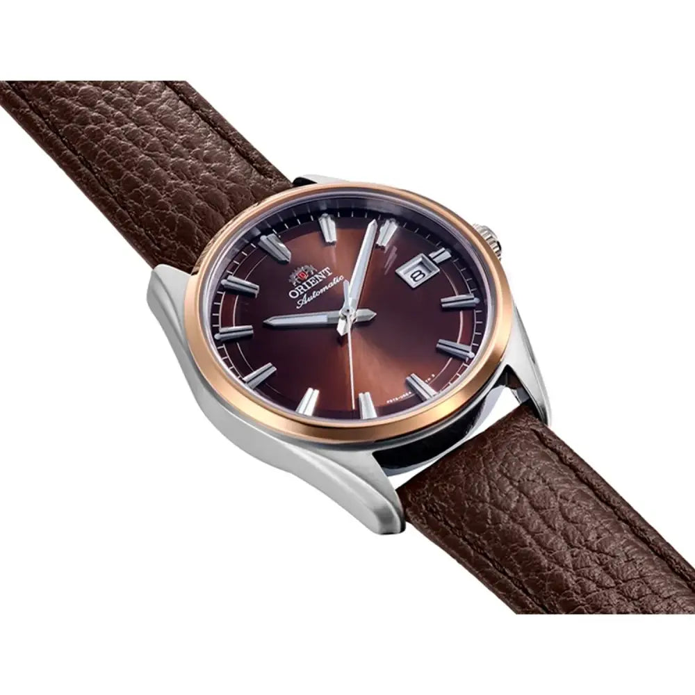 Orient Contemporary RA-AC0R03Y Automatic 38.5mm Brown Dial Leather Strap Men's Watch