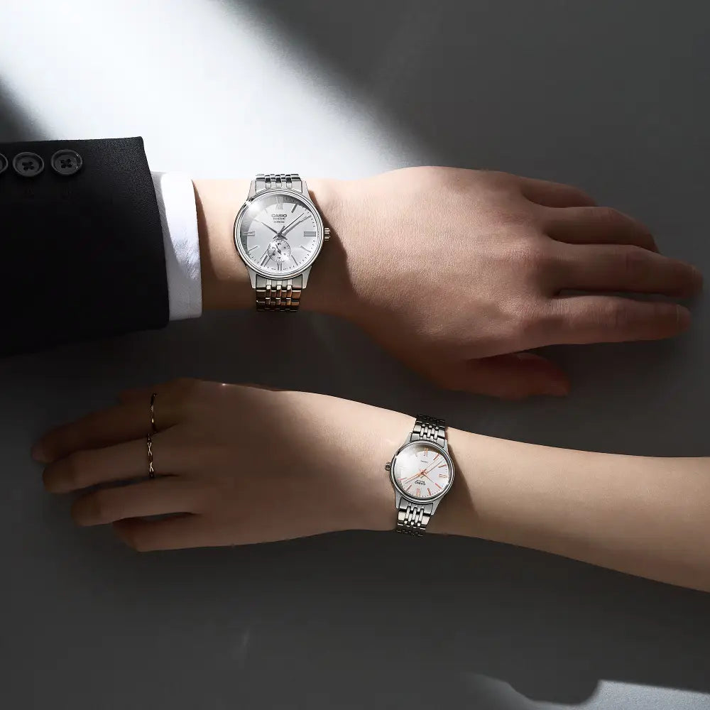 Casio Beside Sapphire BLS-100D-7A White Dial 28.2mm Stainless Steel Women's Watch