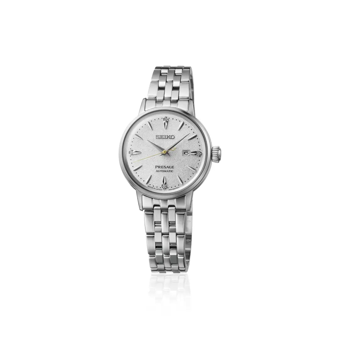 Seiko Presage SRE017 Cocktail Time Automatic "Hot Buttered Rum" White Dial 30.3mm Stainless Steel Women's Watch
