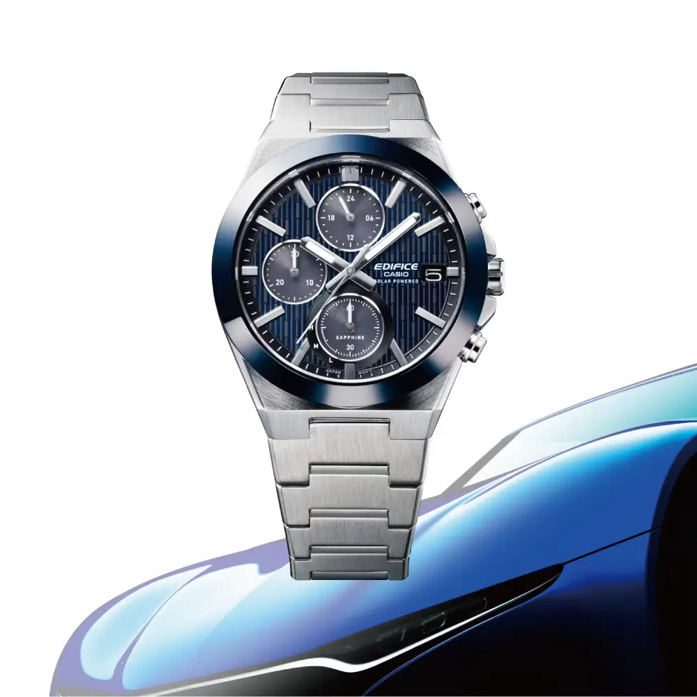 Casio Edifice EFS-S650D-2A blue dial solar stainless steel watch
