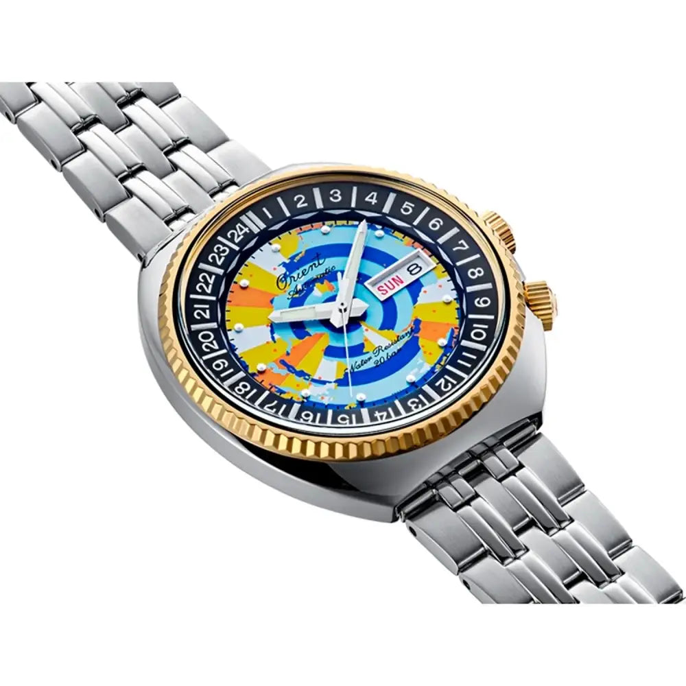 Orient Revival RA-AA0E08Y 75th Anniversary (786/1500) Limited Edition World Map Diver Multi Colour Dial Stainless Steel Men's Watch
