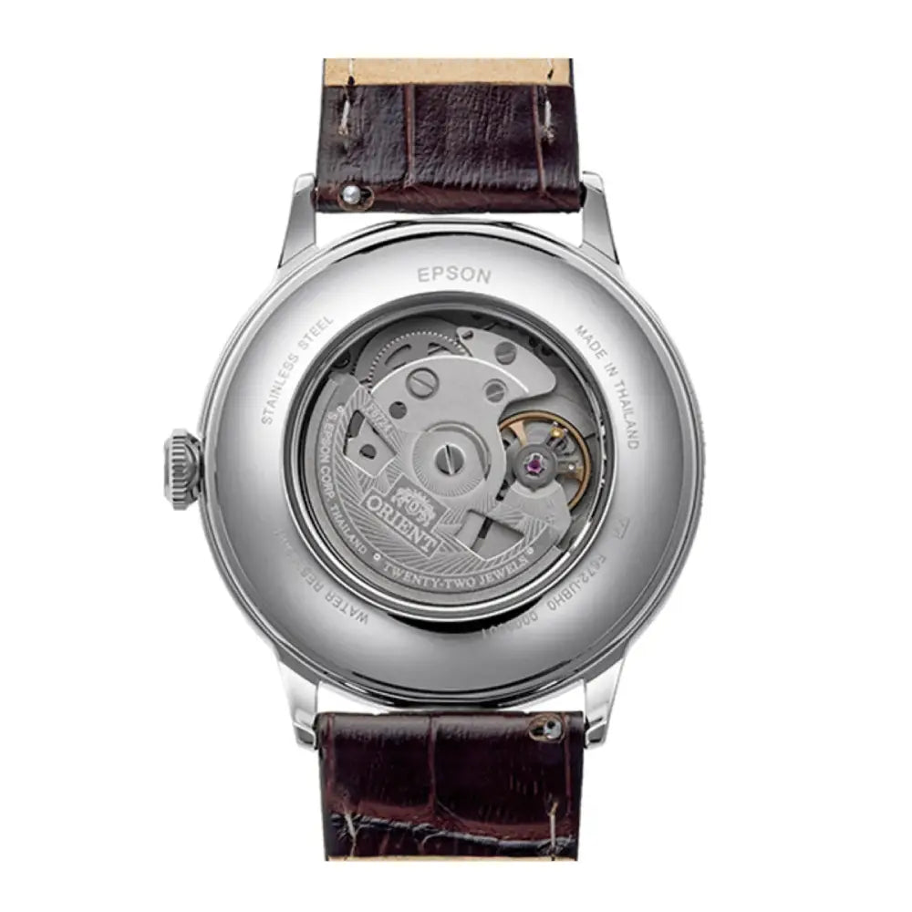 Orient Bambino RA-AC0037R burgundy Arabic dial 40.5mm men's leather strap watch