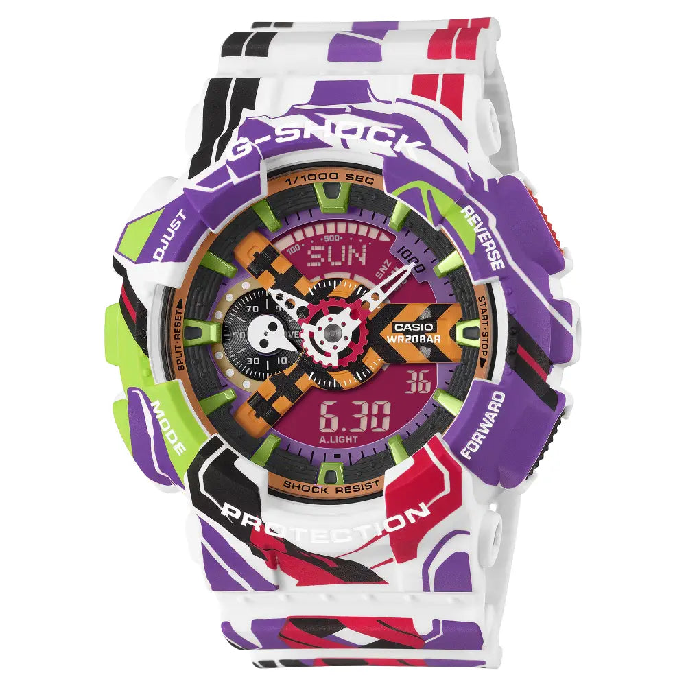 Casio G Shock GA-110EVA30-7ADR Analog-Digital Limited Edition "Evangelion 30th Anniversary" Multi-Color Dial Resin Strap Men's Watch