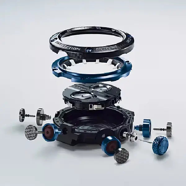 Casio G-Shock Gravitymaster "Carbon Monocoque" GWR-B1000-1A1 Black & Blue Dial 46.4mm Carbon Fiber Men's Watch